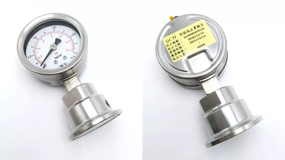 SJ Gauge customized laser welding SS pressure gauge with sanitary diaphragm seal