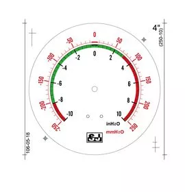 SJ Gauge Custom Dial of Pressure Gauge: -10...10 H2O