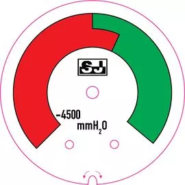 SJ Gauge Custom Dial of Pressure Gauge: -4500H2O