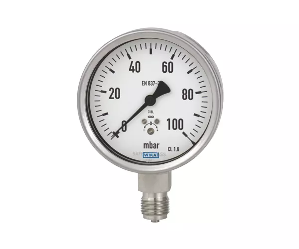 WIKA 632.50、633.50 指針壓力錶-微壓不鏽鋼型