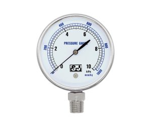 SJ-Gauge-low-pressure-gauge-gaseous-liquid-L Low Pressure Gauge with Stainless Steel Case