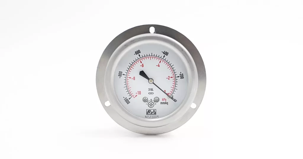 Stainless Steel Low-pressure Pressure Gauge Centre Back Mount
