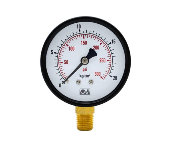 General Industrial Pressure Gauge, Black Steel Case