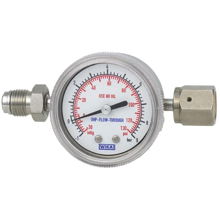 WIKA 432.25.2 Flow-through diaphragm pressure gauge for UHP applications