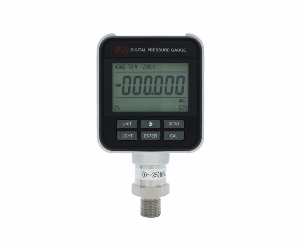 Đồng hồ đo áp suất kỹ thuật số chính xác SJ Gauge PRD-108, mặt trước. SJ Gauge PRD-108 precision digital pressure gauge, front view